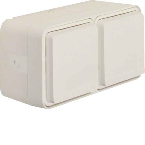 Розетка з з/к подвійна горизонтальна IP55, пол.біла, 16А/250В W.1 Berker 47753522