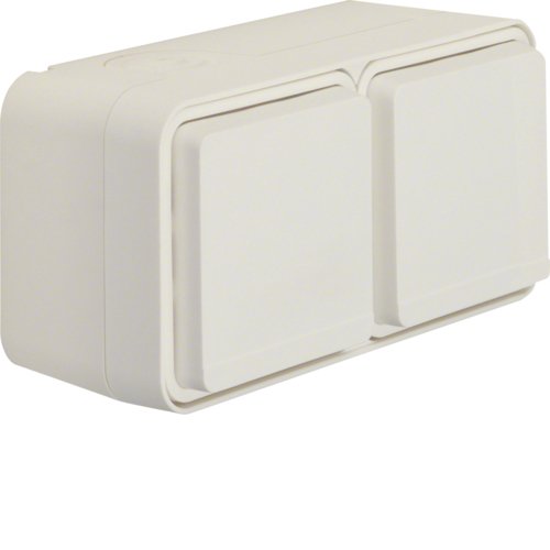 Розетка з з/к подвійна горизонтальна IP55, пол.біла, 16А/250В W.1 Berker 47843512