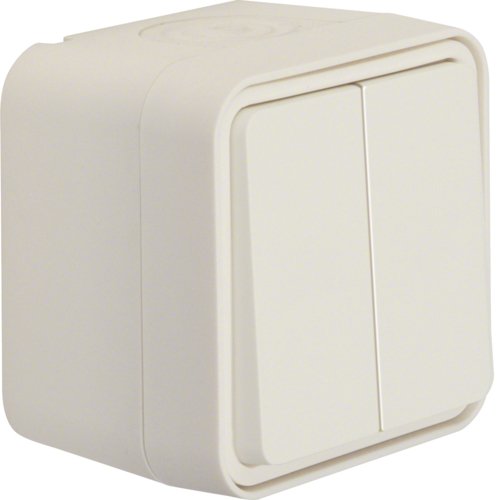 Кнопка 2-клавішна IP55, пол.білий, 10АX/250В W.1 Berker 50753512