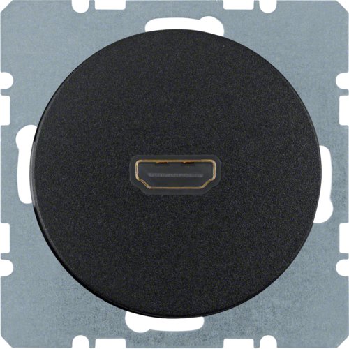HDMI-розетка, подключение позади под углом 90град., черная, R.1/R.3