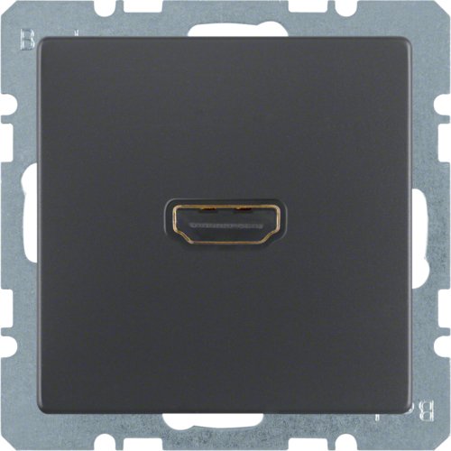 HDMI-розетка, підключення сзаду під кутом 90град., антрацит, Q.х