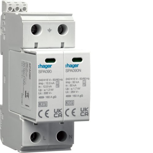 Розрядник (ПЗІП) T1+T2 2P 25kA 1,2kV TN-S TT +дод.контакт
