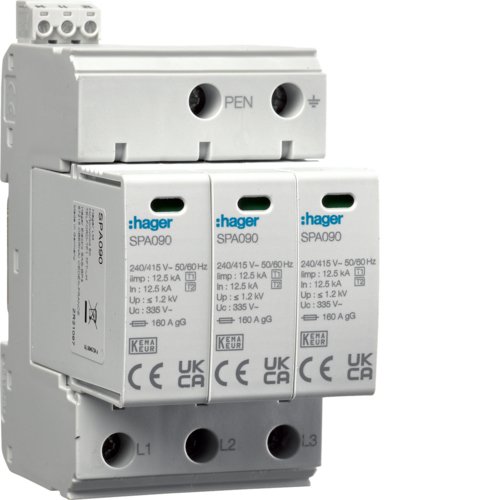 Розрядник (ПЗІП) T1+T2 3P 37,5kA 1,2kV TN-C +дод.контакт