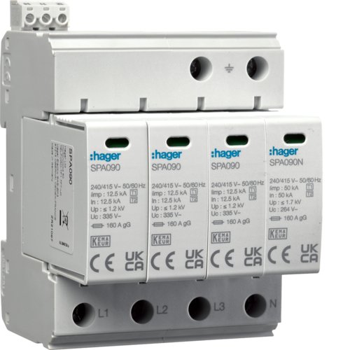 Розрядник (ПЗІП) T1+T2 4P 50kA 1,2kV TN-S TT +дод.контакт