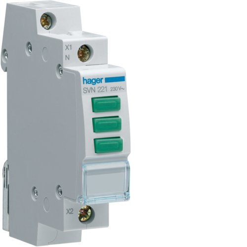 Індикатор потрійний LED, 230В, 3 зелених Hager SVN221