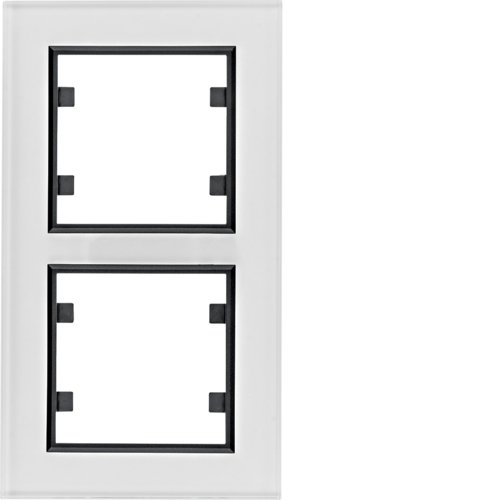 Рамка 2Х вертикальна, Lumina-Passion,  біле скло