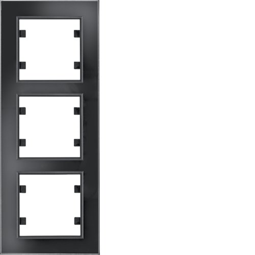 Рамка 3Х вертикальна, Lumina-Passion, чорне скло Рамка 3Х вертикальна, Lumina-Passion, чорне скло