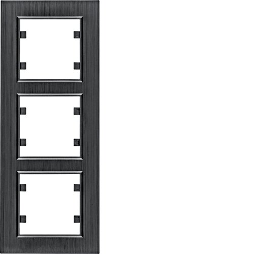 Рамка 3Х вертикальна, Lumina-Passion,  чорний алюміній