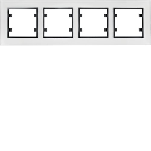 Рамка 4Х горизонтальна, Lumina-Passion, біле скло Рамка 4Х горизонтальна, Lumina-Passion, біле скло