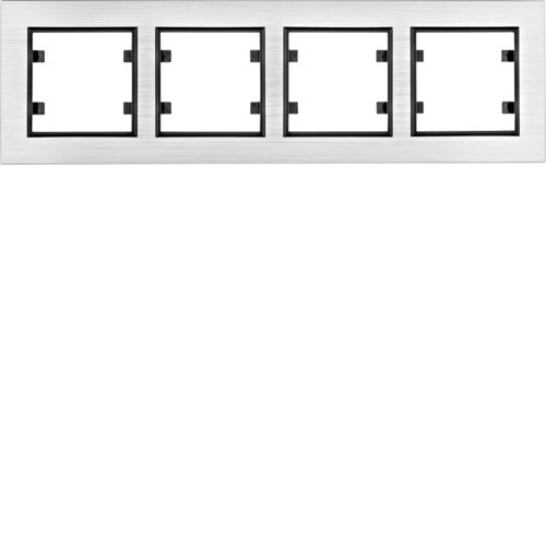 Рамка 4Х горизонтальна, Lumina-Passion,  срібний алюміній