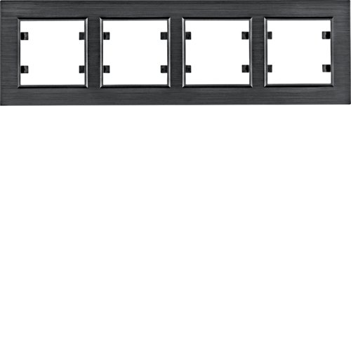 Рамка 4Х горизонтальна, Lumina-Passion, чорний алюміній Рамка 4Х горизонтальна, Lumina-Passion, чорний алюміній