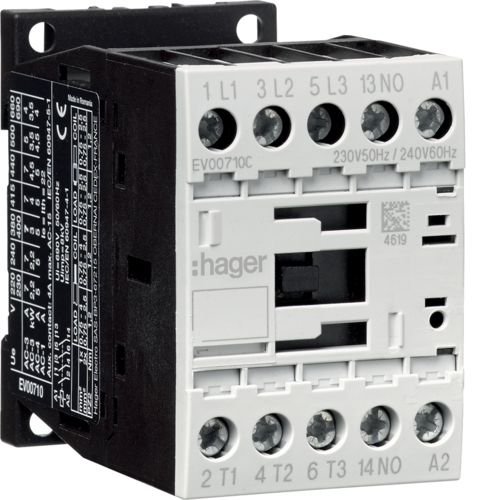 Контактор корпусний 3P + 1НВ, 230В-АС, 7А AC-3