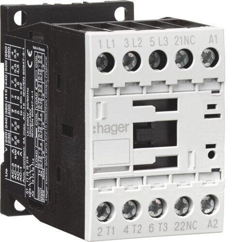 Контактор корпусний 3P + 1НЗ, 230В-АС, 12А AC-3