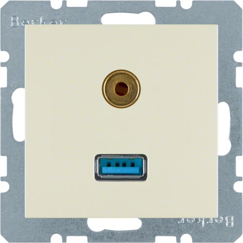 Розетка USB/3.5мм аудіо, біла S.1 3315398982