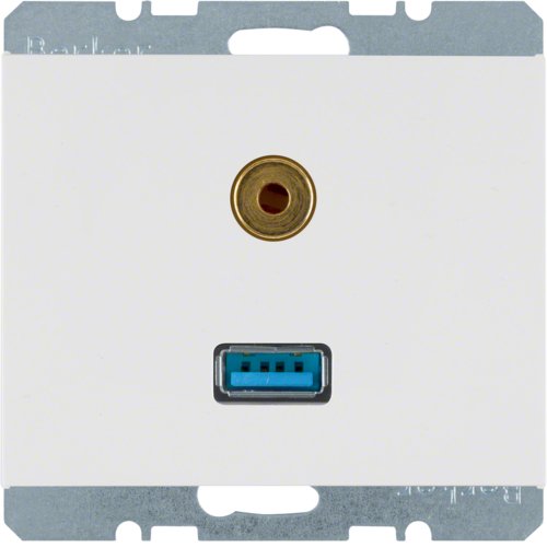 Розетка USB / 3.5мм аудио, пол.билизна, K.1 3315397009