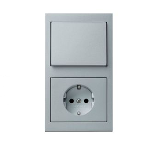 Розетка з з/к, контр.лампа, поле д/надпису, антрацит, 16А/250В K.1 41617006
