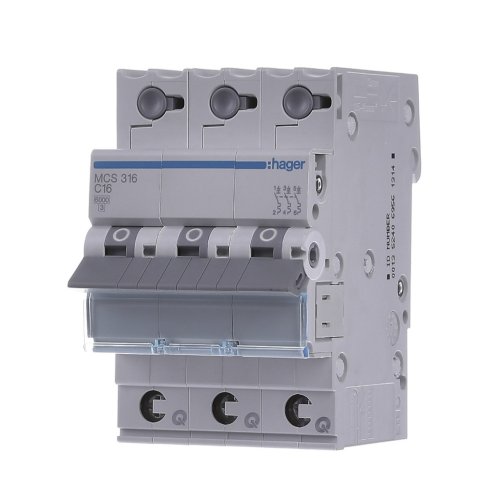 Автоматический выключатель 3P, In=6A, «C», 6kA, 3м., QC MCS306