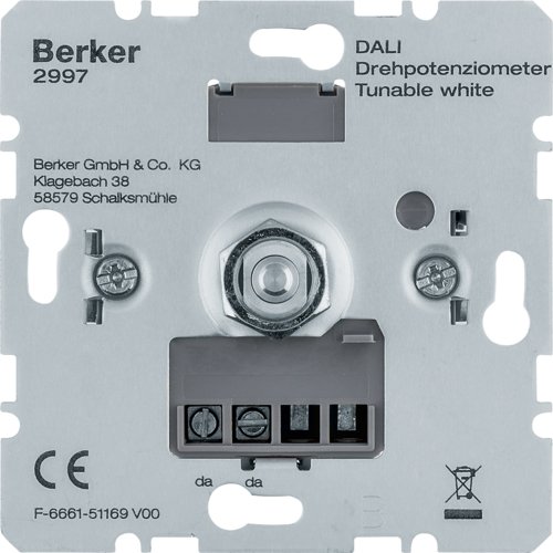 DALI-потенциометр с регулировкой белого, Soft-блокировка Berker 2997