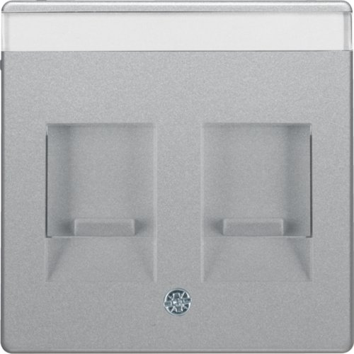 Накладка для суппортов под два модуля RJ12/RJ45, алюминий, Q.х