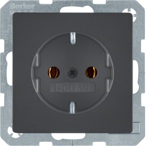 Розетка з з/к, гвинтові клеми, 16А/250В, антрацит, Q.x Berker 41436086